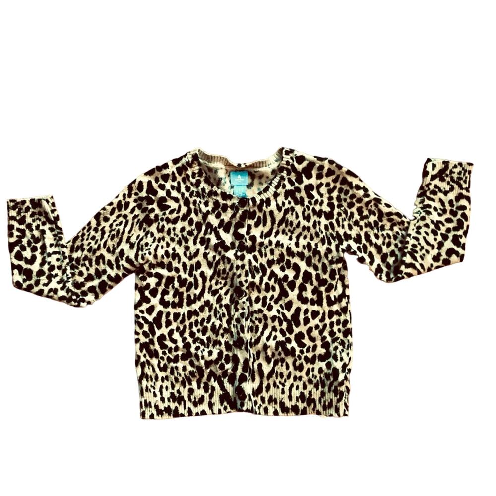 Baby Gap Leopard Print Tan Black Cardigan Casual Sweater Toddler Girl’s Size 4